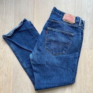 Levi's 501 Original Fit Jeans Men W36 L29 Blue Straight Leg Button Fly Denim